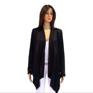 SHAKUHACHI 100% Silk Black evening formal Jacket Blazer US 4 S